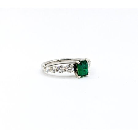 Ring 1.12ctw Diamonds .89ct Emerald 14kw Sz7 123040053