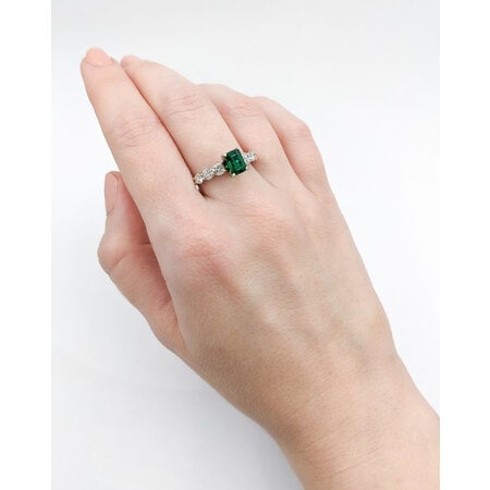 Ring 1.12ctw Diamonds .89ct Emerald 14kw Sz7 123040053