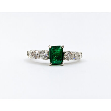 Ring 1.12ctw Diamonds .89ct Emerald 14kw Sz7 123040053