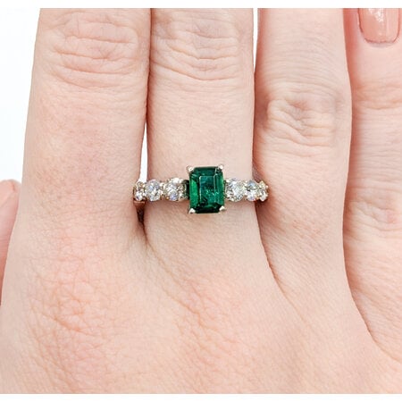 Ring 1.12ctw Diamonds .89ct Emerald 14kw Sz7 123040053