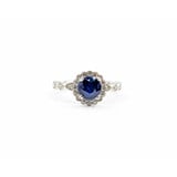  Ring .42ctw Diamonds 1.47ct Sapphire 950pt Sz7 123040051