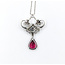 Necklace Lavaliere .35ctw Round Diamonds 1.65ct Tourmaline 18kw 15.25" 222100090