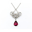 Necklace Lavaliere .35ctw Round Diamonds 1.65ct Tourmaline 18kw 15.25" 222100090