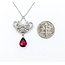 Necklace Lavaliere .35ctw Round Diamonds 1.65ct Tourmaline 18kw 15.25" 222100090