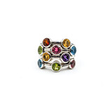  Ring Sonia B (10)5mm Multi Gemstones 14kw Sz7.5 223070022