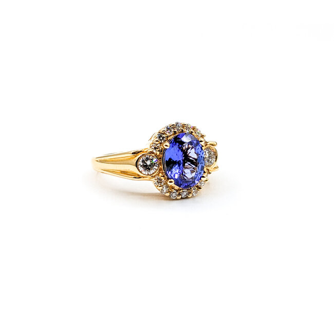 Ring .53ctw Round Diamonds 1.76ct Tanzanite 14ky Sz6.75 223030022