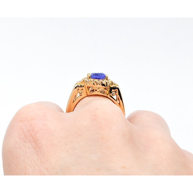 Ring .53ctw Round Diamonds 1.76ct Tanzanite 14ky Sz6.75 223030022