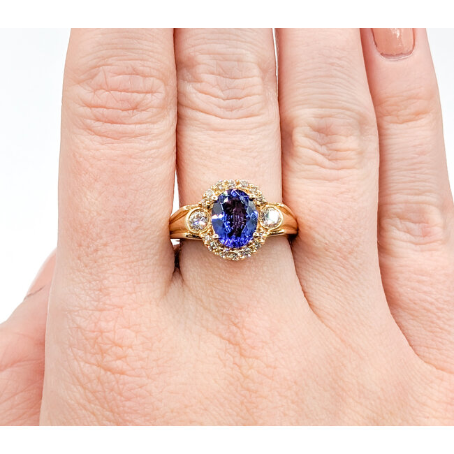 Ring .53ctw Round Diamonds 1.76ct Tanzanite 14ky Sz6.75 223030022