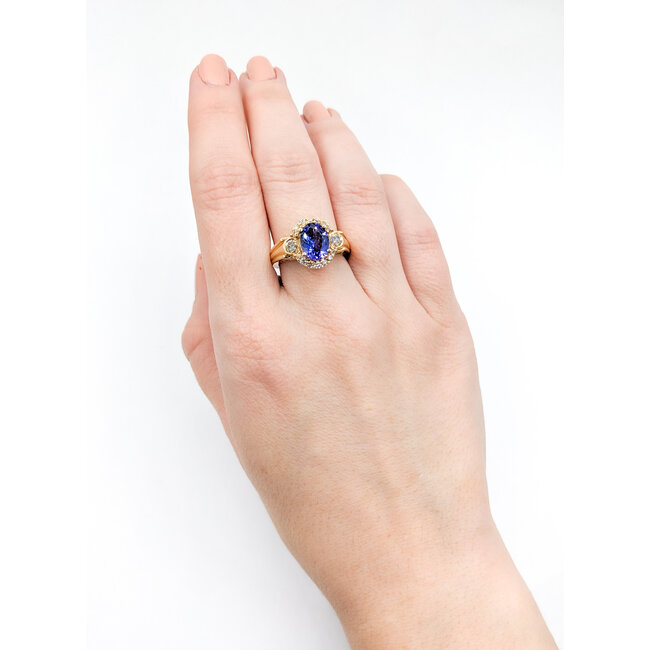 Ring .53ctw Round Diamonds 1.76ct Tanzanite 14ky Sz6.75 223030022