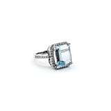  Ring .35ctw Round Diamonds 5.65ct Aquamarine 14kw Sz6.5 223030049