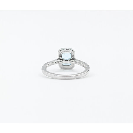 Ring .50ctw Diamonds 1.08ct Aquamarine 14kw Sz7 123040069