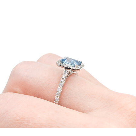 Ring .50ctw Diamonds 1.08ct Aquamarine 14kw Sz7 123040069