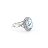  Ring .50ctw Diamonds 1.8ct Aquamarine 18kw Sz7 123020129