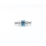  Ring .50ctw Diamonds .83ct Aquamarine 14kw Sz7 123040073