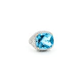  Ring .33ctw Round Diamonds 14x12mm Topaz 14kw Sz5.5 223010040