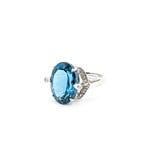  Ring .10ctw Round Diamonds 14x18mm Topaz 10kw Sz8 222100114