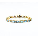  Bracelet .50ctw Round Diamonds 4x6 Topaz 14ky 6.5" 223040064