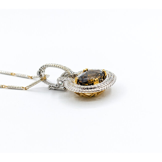 Necklace 4.90ct Oval Spinel .34ctw Diamond 18ktt, 14kt chain 620070002