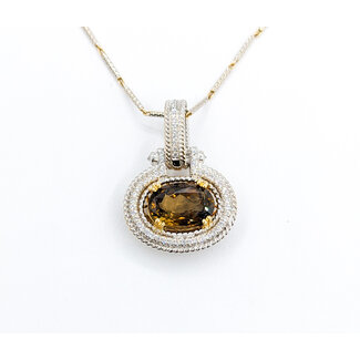 Necklace 4.90ct Oval Spinel .34ctw Diamond 18ktt, 14kt chain 620070002