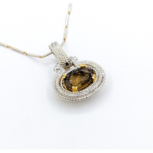 Necklace 4.90ct Oval Spinel .34ctw Diamond 18ktt, 14kt chain 620070002