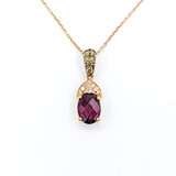  Pendant LeVian .30ctw Diamonds 1.2ct Garnet 14kr 18" 122120126