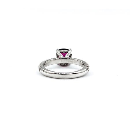 Ring .50ctw Diamonds 1.78ct Purple Garnet 14kw Sz5 123040008