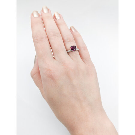 Ring .50ctw Diamonds 1.78ct Purple Garnet 14kw Sz5 123040008