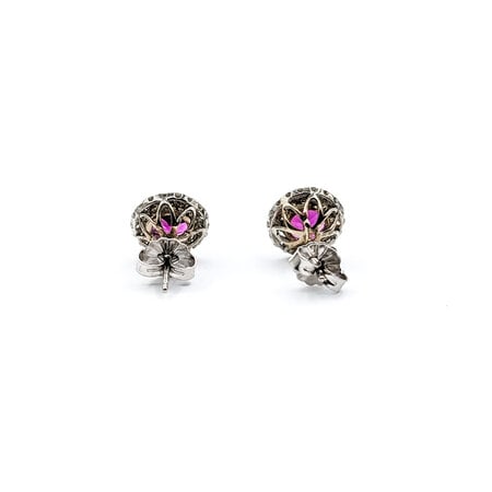 Earrings .30ctw Round Diamonds 1.94ctw Garnets 14kw 9.5mm 122100030