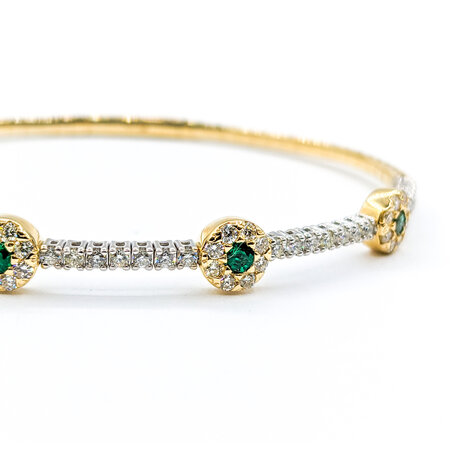 Bracelet Flex 1.21ctw Diamonds .28ctw Emerald 14ktt 6.75" 123050180