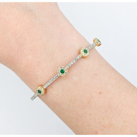 Bracelet Flex 1.21ctw Diamonds .28ctw Emerald 14ktt 6.75" 123050180