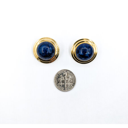 Earrings Clip On 15mm Lapis 14Ky 21.5x21.5mm 223090021