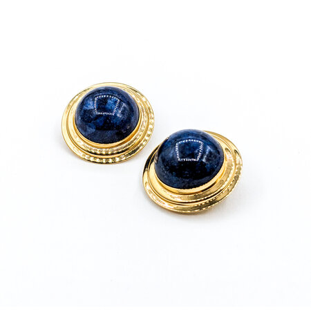 Earrings Clip On 15mm Lapis 14Ky 21.5x21.5mm 223090021