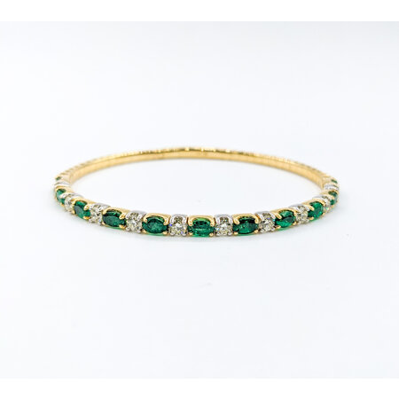 Bracelet Flex 1.32ctw Diamonds 2.34ctw Emerald 14ktt 7" 123050165