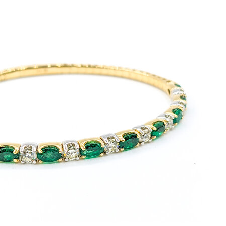 Bracelet Flex 1.32ctw Diamonds 2.34ctw Emerald 14ktt 7" 123050165