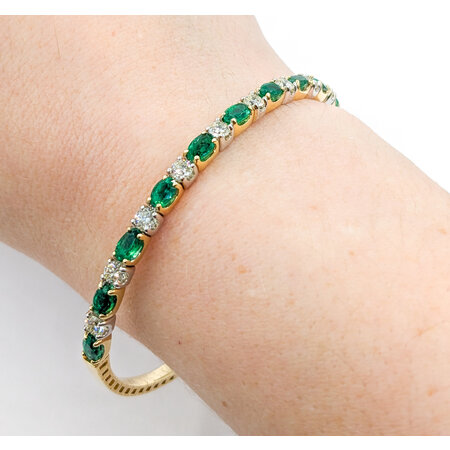 Bracelet Flex 1.32ctw Diamonds 2.34ctw Emerald 14ktt 7" 123050165