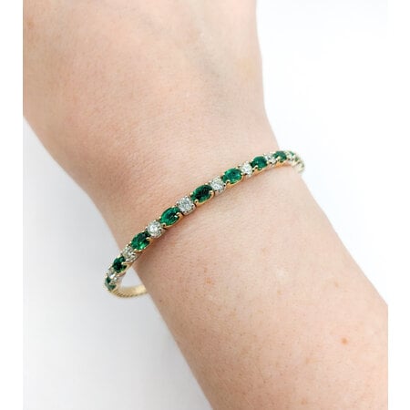 Bracelet Flex 1.32ctw Diamonds 2.34ctw Emerald 14ktt 7" 123050165