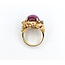 Ring Vintage .50ctw Round Diamonds 16x15mm Lab Grown Star Ruby 14ky Sz9 223090011