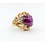 Ring Vintage .50ctw Round Diamonds 16x15mm Lab Grown Star Ruby 14ky Sz9 223090011