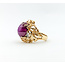 Ring Vintage .50ctw Round Diamonds 16x15mm Lab Grown Star Ruby 14ky Sz9 223090011