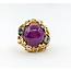 Ring Vintage .50ctw Round Diamonds 16x15mm Lab Grown Star Ruby 14ky Sz9 223090011