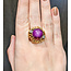 Ring Vintage .50ctw Round Diamonds 16x15mm Lab Grown Star Ruby 14ky Sz9 223090011