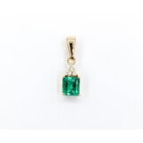 Pendant .06ctw Diamonds 1.32ct Colombian Emerald 18ky 21x7mm 223080061