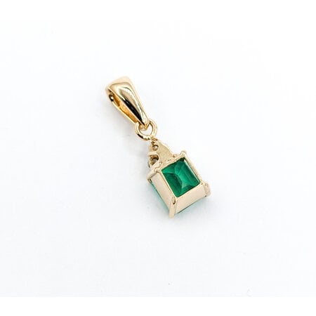 Pendant .06ctw Diamonds 1.32ct Colombian Emerald 18ky 21x7mm 223080061