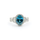  Ring .20ctw Round Diamonds 2.53ct Blue Zircon 14kw Sz6.5 223100064