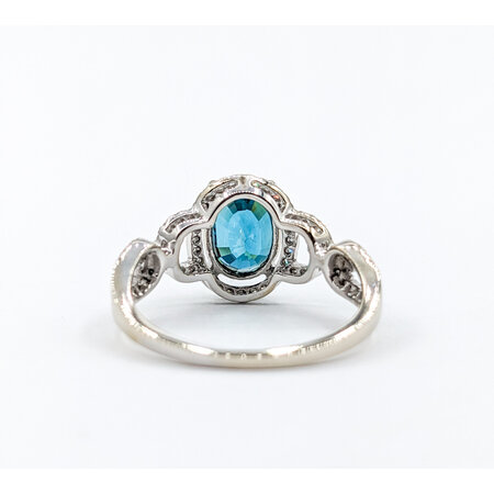 Ring .20ctw Round Diamonds 2.53ct Blue Zircon 14kw Sz6.5 223100064