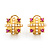 Earrings Vintage .88ctw Round Rubies Seed Pearls 22ky 17.5mm 223100081