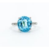  Ring .01ct Round Diamond 6.3ct Blue Zircon 18kw Sz7 223100052
