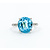 Ring .01ct Round Diamond 6.3ct Blue Zircon 18kw Sz7 223100052