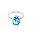 Ring .04ctw Round Diamonds 6.03ct Blue Zircon Platinum Sz8 223100056