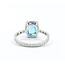 Ring .04ctw Round Diamonds 6.03ct Blue Zircon Platinum Sz8 223100056